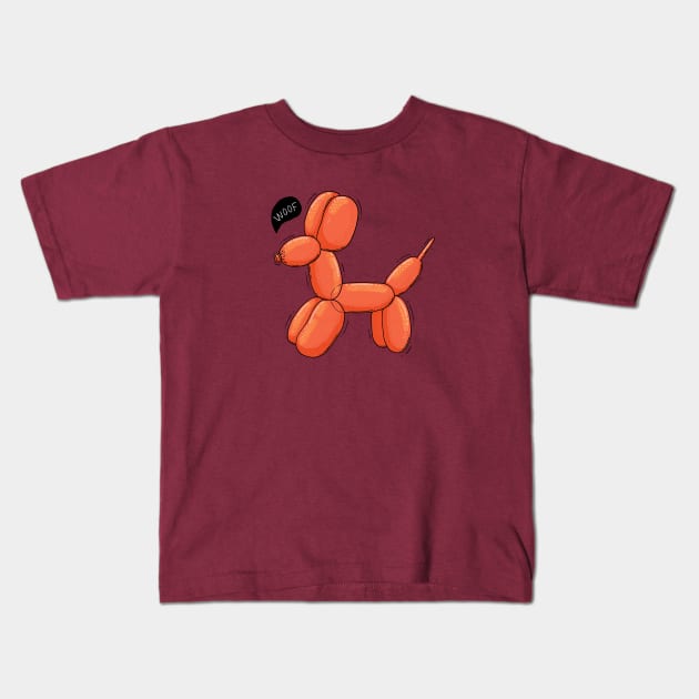 WOOF BALLOON DOG Kids T-Shirt by Tania Tania